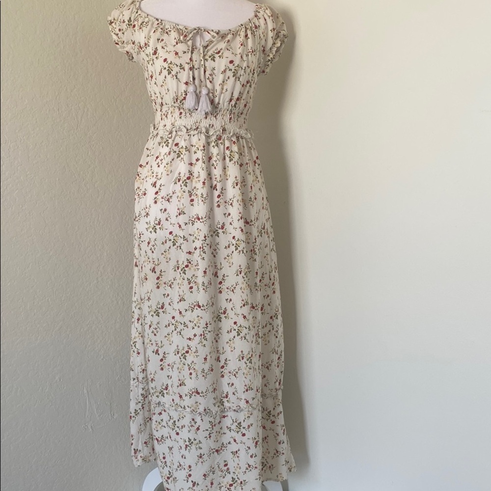 Floral Cream Maxi Dress